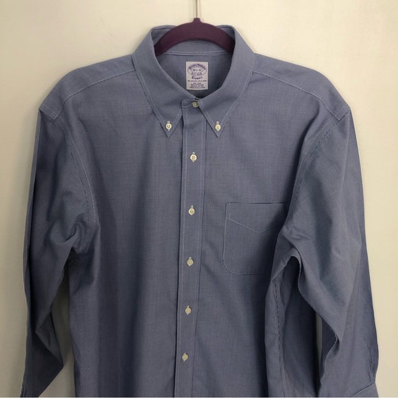 BROOKS BROTHERS Classic Men Long Sleeve Casual Button Down Shirt Sz 16 1/2 -32 - Picture 2 of 14